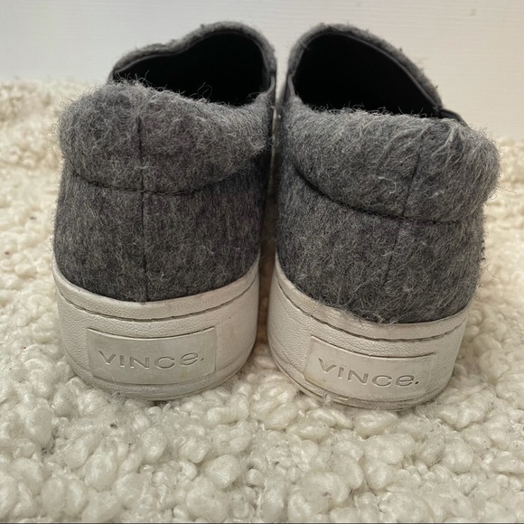 Vince Warren Grey Wool Blend Flannel Platform Slip On Sneakers 10 - Picture 6 of 9
